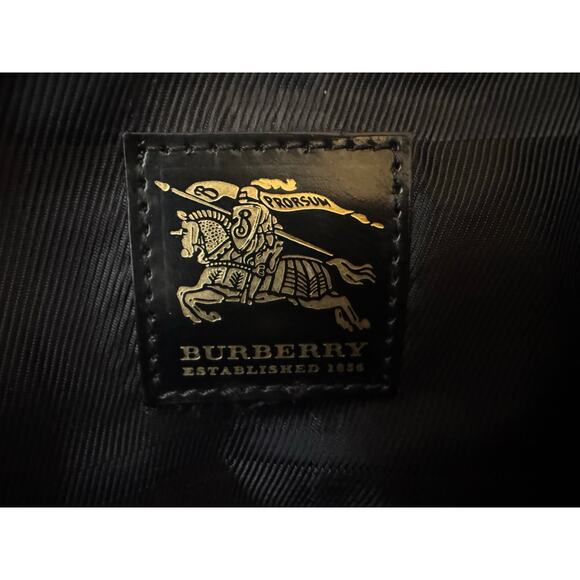 Burberry Prosum Quilted Nylon Black Leather Gold Hardware Tote - Picture 11 of 12